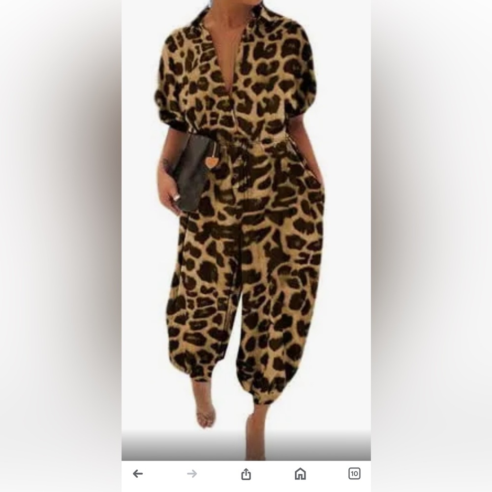 No 1 LOS ANGELES Jumpsuit cheetah Print .BNWT  size S-M